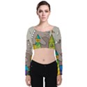 Kids Drawing Children Artwork Art Velvet Long Sleeve Crop Top View1