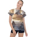 Planet Moon Rocks City Fiction Ruffle Collar Chiffon Blouse View1