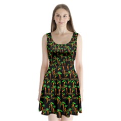 Carrots Pattern Split Back Mini Dress 
