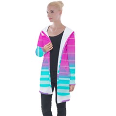 Portable Network Graphics Longline Hooded Cardigan