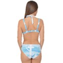 Anchor Watercolor Painting Blue Double Strap Halter Bikini Set View2