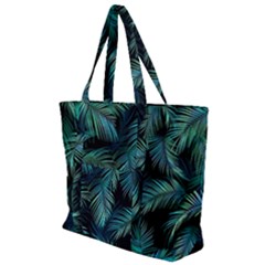 Palms Pattern Design Zip Up Canvas Bag