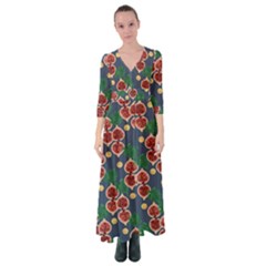 Figs And Monstera  Button Up Maxi Dress by VeataAtticus