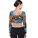 Graffiti Colourful Street Art Art Velvet Long Sleeve Crop Top View2