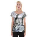 Tree Waterfall Landscape Nature Cap Sleeve Top View1