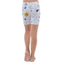 Memphis Pattern With Geometric Shapes Kids  Lightweight Velour Capri Yoga Leggings View4