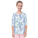 Beautiful Peacock Seamless Pattern Kids  Quarter Sleeve Raglan Tee View1