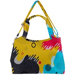 Abstract Colorful Pattern Shape Design Background Double Compartment Shoulder Bag