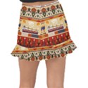 Seamless Ethnic Pattern Fishtail Mini Chiffon Skirt View2