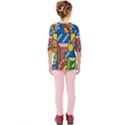 Colorful Geometric Mosaic Background Kids  Quarter Sleeve Raglan Tee View2