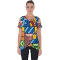 Colorful Geometric Mosaic Background Cut Out Side Drop Tee View1