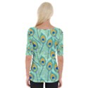 Lovely Peacock Feather Pattern With Flat Design Wide Neckline Tee View2
