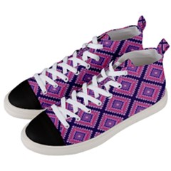 Ethnic Seamless Pattern Tribal Line Print African Mexican Indian Style Men s Mid-top Canvas Sneakers