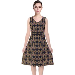 Butterflies In The Sky Giving Freedom V-neck Midi Sleeveless Dress 