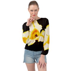 Yellow And Orange Tulip Banded Bottom Chiffon Top
