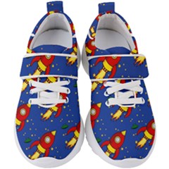 Space Rocket Pattern Kids  Velcro Strap Shoes
