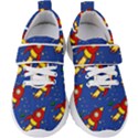 Space Rocket Pattern Kids  Velcro Strap Shoes View1
