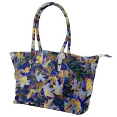 October Leaves In Blue Canvas Shoulder Bag