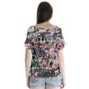 Graffiti Wall Background V-Neck Flutter Sleeve Top View2