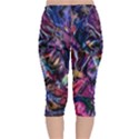 Multicolored Abstract Painting Velvet Capri Leggings  View2