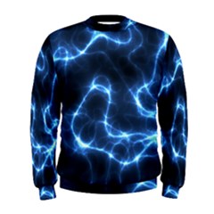 Lightning Electricity Pattern Blue Men s Sweatshirt by Mariart