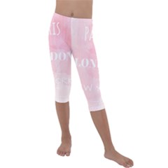 Paris, London, New York Kids  Lightweight Velour Capri Leggings 