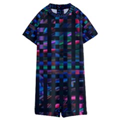 Stripes Background Black Colorful Kids  Boyleg Half Suit Swimwear