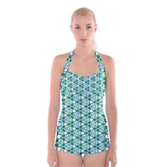 Background Texture Background Pattern Boyleg Halter Swimsuit 