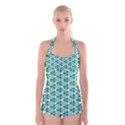 Background Texture Background Pattern Boyleg Halter Swimsuit  View1
