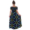 Stained Glass Pattern Church Window Off Shoulder Open Front Chiffon Dress View2