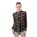 Pattern Black Background Texture Art Long Sleeve Chiffon Shirt View1