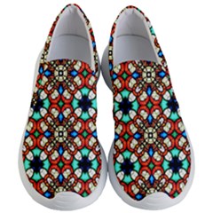 Stained Glass Pattern Texture Face Women s Lightweight Slip Ons
