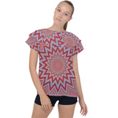 Abstract Art Abstract Background Ruffle Collar Chiffon Blouse