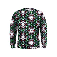 Stained Glass Pattern Church Window Kids  Sweatshirt