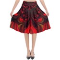 Digital Arts Fractals Futuristic Flared Midi Skirt View1