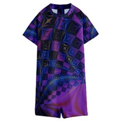 Background Silky Geometric Fractal Kids  Boyleg Half Suit Swimwear