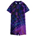 Background Silky Geometric Fractal Kids  Boyleg Half Suit Swimwear View1