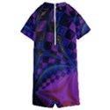 Background Silky Geometric Fractal Kids  Boyleg Half Suit Swimwear View2