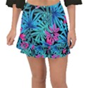 Leaves Picture Tropical Plant Fishtail Mini Chiffon Skirt View1