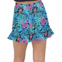 Leaves Picture Tropical Plant Fishtail Mini Chiffon Skirt View2