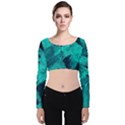 Background Texture Pattern Blue Velvet Long Sleeve Crop Top View1