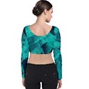 Background Texture Pattern Blue Velvet Long Sleeve Crop Top View2