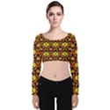 ABSTRACT-A-9 Velvet Long Sleeve Crop Top View1