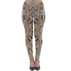 Wood And Wood With Hearts And More Wood Ornate Lightweight Velour Leggings