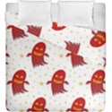 Ghost Halloween Drawing Flower Leaf Duvet Cover Double Side (King Size) View1