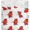 Ghost Halloween Drawing Flower Leaf Duvet Cover Double Side (King Size) View2