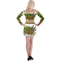 Cannabis Hemp Hashish Illegal Drug Trade Rasta Off Shoulder Top with Mini Skirt Set View2