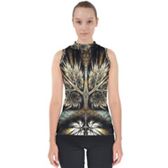Roots Abstract Sectors Layers Colors Mock Neck Shell Top