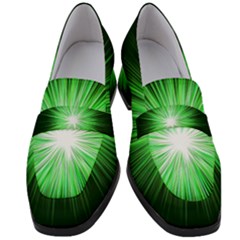 Green Blast Background Women s Chunky Heel Loafers by Mariart