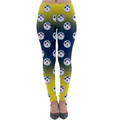 English Breakfast Yellow Pattern Blue Ombre Lightweight Velour Leggings